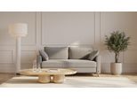 BRUNO Schlafsofa 160cm in Taupe Grau-Beige | Flow | stabiles Massivholz & Boxspringkomfort