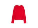 TOM TAILOR Damen Strickpullover mit Seidenanteil, rot, Uni, Gr. XL