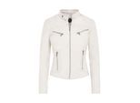 Dames wit casual slim-fit leren bikerjack - Tulsa