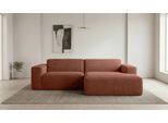 Ecksofa OTTO HOME "Koa, 228 cm, L-Form, Modulsofa in Cord, Chenille, Struktur, Webstoff", rosa (blush), B:228cm H:88cm T:159cm, 100% Polyester, Sofas, Ecksofa, Designsofa, weicher Lounge-Sitzkomfort, Welleunterfederung, bodentief