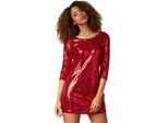 tectake® Pailletten-Langarmkleid