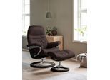 Relaxsessel STRESSLESS "Sunrise", braun (chocolate paloma), B:83cm H:105cm T:74cm, Leder BATICK: BATICK ist ein leicht korrigiertes, durchgefärbtes und genarbtes Möbelleder, bei dem die meisten Unebenheiten und Spuren in der Regel entfernt wurden.;Leder PALOMA: PALOMA ist ein durchgefärbtes Semianilin-Möbelleder mit natürlicher Narbung.;ROHLEDER Stoff Q2 FARON: Ein fester zuverlässiger Bouclé mit