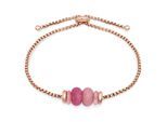 Armband TAMARIS "Natural Stones", roségoldfarben, natur, rosa, pink, natur, rosa, pink, Armbänder, Damen, 21cm, Edelstahl, Armband, mit verschiedenen Steinen