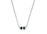 Kette mit Anhänger TOM TAILOR, silber (edelstahlfarben, schwarz, blau), Halsketten, Herren, Edelstahl, L: 55 B: 2,9mm, B:2,9mm