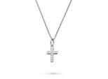 Kette mit Anhänger S.OLIVER "Kreuz-Optik", silberfarben, kristallweiß, Halsketten, Kinder, Silber 925 (Sterlingsilber), L: 40 B: 7,5mm, mit Zirkonia (synth.), B:7,5mm