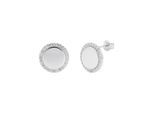 Paar Ohrstecker TOM TAILOR, silberfarben, weiß, weiß, Ohrringe, Damen, 12mm, Silber 925 (Sterlingsilber), mit Zirkonia (synth.)