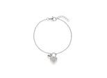 Armband S.OLIVER "Heart, Herz", silberfarben, kristallweiß, kristallweiß, Armbänder, Mädchen, 16cm, Silber 925 (Sterlingsilber), Armband, mit Zirkonia (synth.)