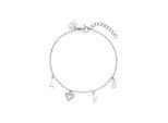 Armband S.OLIVER "Love", edelstahlfarben, kristallweiß, kristallweiß, Armbänder, Damen, 21cm, Edelstahl, Armband, mit Zirkonia (synth.)