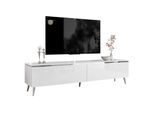 TV-SCHRANK AURORA SILVER 180 cm mit LED-Beleuchtung – schräge Chrombeine