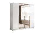 KLEIDERSCHRANK AUREL 4D mit Spiegel mit goldenen Griffen