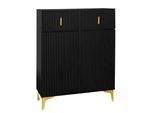 SCHWARZES Sideboard mit Struktur und goldenen Details SHEZA