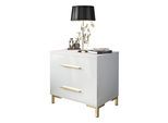 NACHTTISCH LINA GOLD mit Beinen, Hochglanz