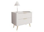 NACHTTISCH SCARLETT 2S MIT SCHUBLADEN BEIGE + GOLD