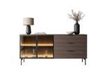 SIDEBOARD LINEA LOFT mit LED-Beleuchtung Eiche + Schwarz