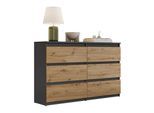 SIDEBOARD HANA M6 Artisan Eiche / Anthrazit 120cm