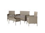 DINING LOUNGESET PERGOLA Rattan Gartenmöbelset