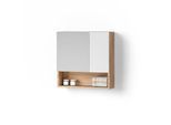BADSPIEGELSCHRANK Ronco Weiß Hochglanz/Goldkraft Eiche 54 x 55 cm