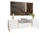 TV-ELEMENT ONYX AUF GOLDENEN BEINEN HOCHGLANZ 158 CM PUSH OPEN