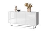 SIDEBOARD SANAYI auf weißem Gestell, Hochglanz Weiß
