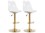 BARHOCKER 2er Set in Transparent & Gold 360° Drehung
