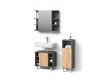 BADMÖBEL-SET Fucino Anthrazit/Goldkraft Eiche 3 Teile mit Midischrank
