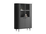VITRINE ELODIE mit LED-Beleuchtung Schwarz