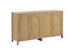 SIDEBOARD 145 cm in Natur Rattan-Optik & 4 Türen im Boho-Stil