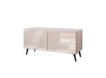 TV-SCHRANK COLGANTE 100 Kaschmir Hochglanz, mit LED, Schräge schwarze Füßen