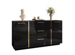 KOMMODE MIT SCHUBLADEN ONYX HOCHGLANZ 158 CM