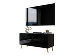 TV-ELEMENT AURA 100 Schwarz Hochglanz – Beinfarbe: Gold