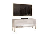 LOWBOARD TV-Schrank CALANTE 90 cm auf geraden goldenen Chrom-Beinen