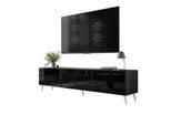TV-ELEMENT AURA 200 Schwarz Hochglanz – Beinfarbe: Gold