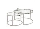 COUCHTISCH CIRI CHROME 2-in-1 mit Glasplatte