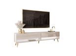 LOWBOARD TV-Schrank CALANTE 180 cm auf schrägen goldenen Chrom-Beinen