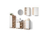 BADMÖBEL-SET Marano Sonoma/Weiß 6 Teile