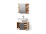 BADMÖBEL-SET Fucino Goldkraft Eiche 2 Teile, Unterschrank 80 cm