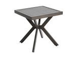 GARTEN-BEISTELLTISCH 45 cm Dunkelgrau Aluminium Quadratischer Outdoor Endtisch für Balkon & Terrasse