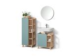 BADMÖBEL-SET Marano Blau-Grau 3 Teile