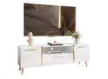 TV-ELEMENT ONYX AUF GOLDENEN BEINEN HOCHGLANZ 158 CM