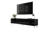 TV-ELEMENT AURA 200 Schwarz Hochglanz – Beinfarbe: Chrom