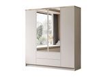KLEIDERSCHRANK AURORA 4D2SZ mit Schubladen mit goldenen Griffen