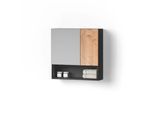 BADSPIEGELSCHRANK Ronco Goldkraft Eiche/Anthrazit 54 x 55 cm