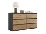SIDEBOARD HANA M6 Artisan Eiche / Anthrazit 140cm