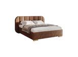 BETT AMARA GOLD 140x200 gepolstert mit Stauraum und Lattenrost, Royal Velvet 198