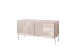 TV-SCHRANK COLGANTE 100 Kaschmir Hochglanz, mit LED, Gerade silberne Füßen