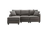 SOFA Modernes 3-Sitzer mit Stoffbezug, Grau – Komfortabel, stilvoll, langlebig, 220 x 90 x 85 cm