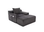 SESSEL mit Hocker in Cord Übergroßer Relaxsessel