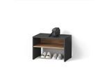 SCHUHBANK Ortello Anthrazit/Goldkraft Eiche 60 x 60 cm