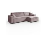 ECKSOFA Gepolstertes CARLO XL Cord mit Schlaffunktion und Bettkasten, Poso 27