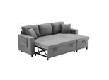 SCHLAFSOFA Modernes 3-Sitzer mit Stoffbezug, Dunkelgrau – Komfortabel, platzsparend, langlebig, 210 x 90 x 85 cm
